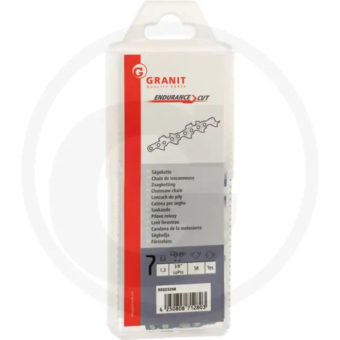 Endurance cut zaagketting ronde zaagtand - 3/8' lopro, 1,3mm, 58 schakels Hoge Kwaliteit