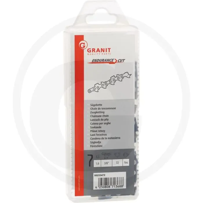 Betrouwbaar Endurance cut zaagketting ronde zaagtand - 3/8' steek, 72 aandrijfschakels