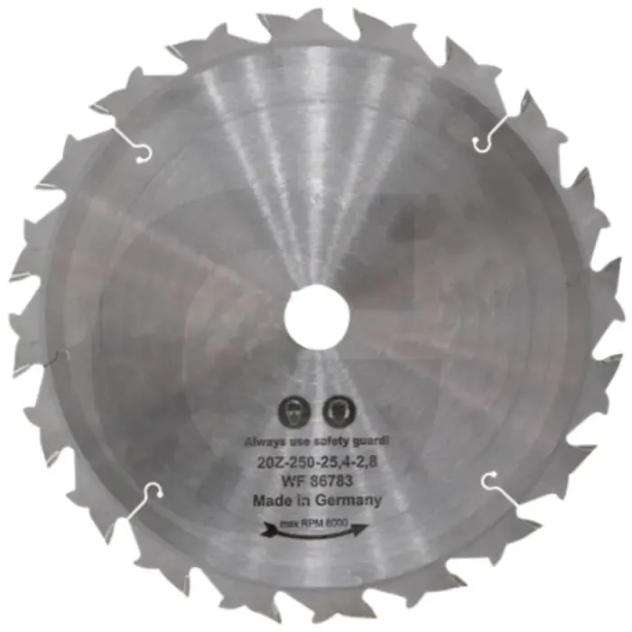 Hardmetalen zaagblad 250mm 20T 1,8mm - Maaimessen, zaagkettingen en toebehoren Beperkt Aanbod