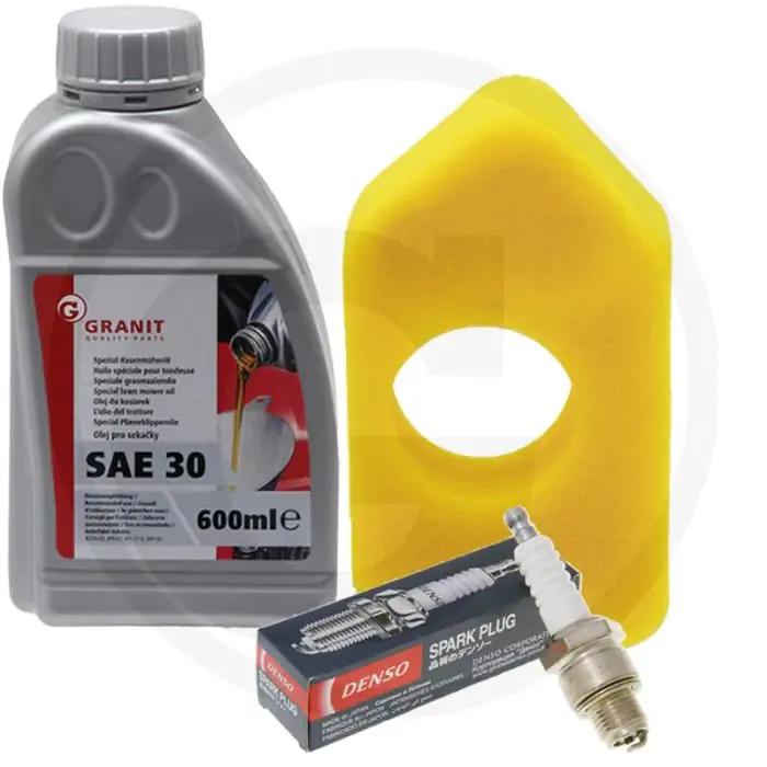 Onderhoudskit voor 450, 550 en 600 serie - 1x motorolie, 1x luchtfilter, 1x bougie Korting