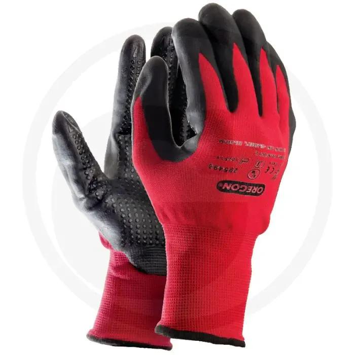 Oregon oregon handschuh m rot/schwarz nylon/nitril schutz vor abrieb/schnitten Tijdelijk Beschikbaar
