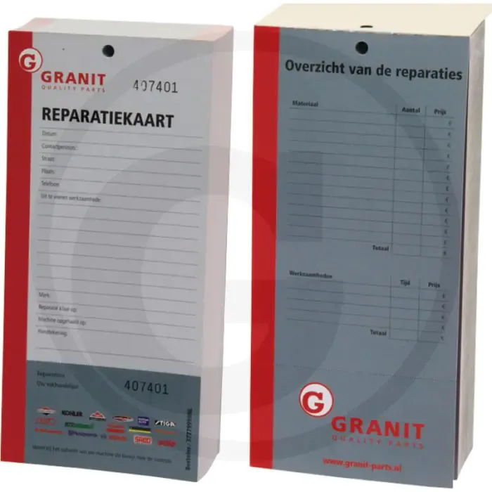 Reparatiekaarten - Oplopend genummerd, afhaalkaart, 200 stuks/blok, 210 x 100 mm Gratis Retour