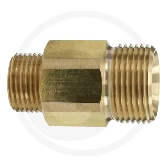 Lage Prijs Tegennippel Messing 3/8" buitendraad, M22 x 1,5 buitendraad - Druk max. 400 bar