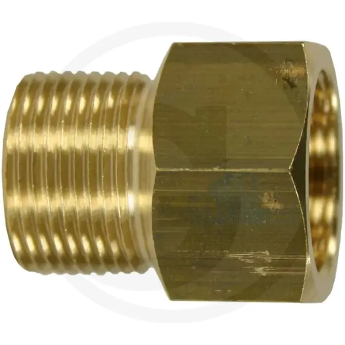 Tegennippel Messing M22 x 1,5 buitendraad, M22 x 1,5 binnendraad - 33mm. Bestseller