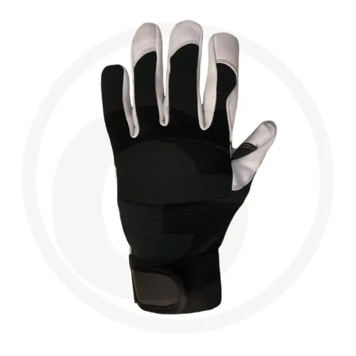 Merkproduct Tuiniershandschoenen work - geitenleer, maat m, zwart/wit