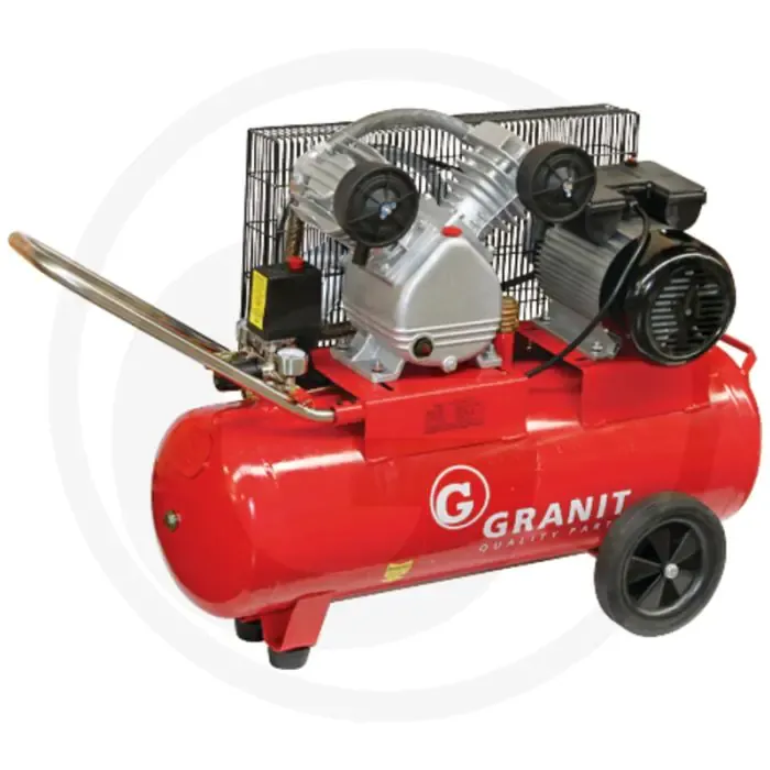 Lage Kosten Twin zuigercompressor 50 liter, 8 bar - mobiel - 240 l/min.