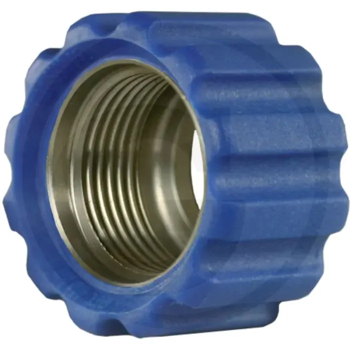 Wartelmoer M22x1,5 16,4 mm blauw RVS - Binnen-Ø: 16,4 mm Uitverkoop