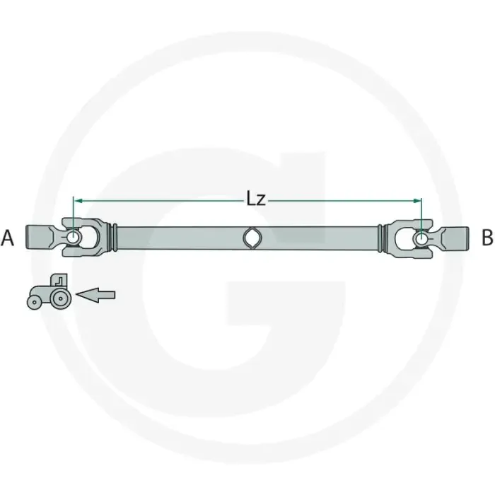 Weasler Aftakas AW10 1 3/8" 6 splines citroenprofiel 610 mm treksluiting Seizoensaanbieding