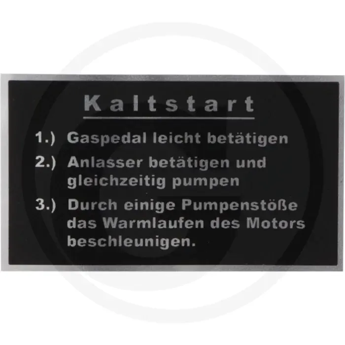 Sticker (koudstart) Nieuw