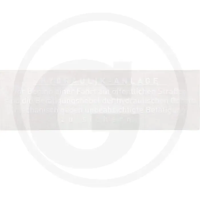 Lage Kosten Sticker (Opmerking over hydraulieksysteem)