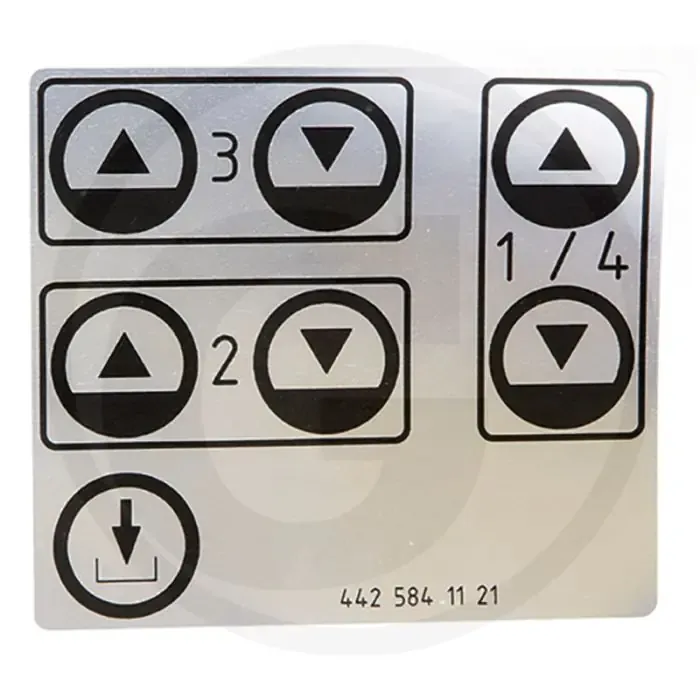 Sticker - Hydrauliekaansluitingen voor Trac 1100, 1300, 1500 Merkproduct