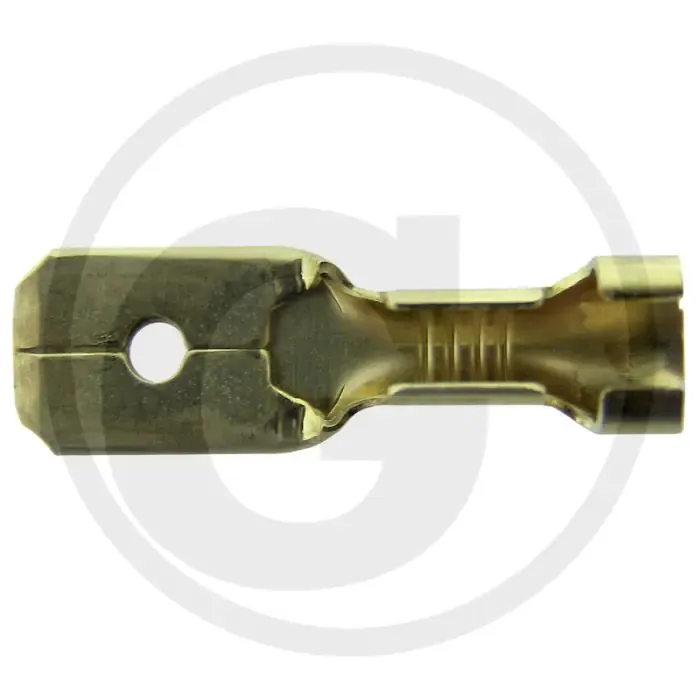 Koopje Vlakstekker 6,3x0,8 mm vertind messing met vergrendelingslipje