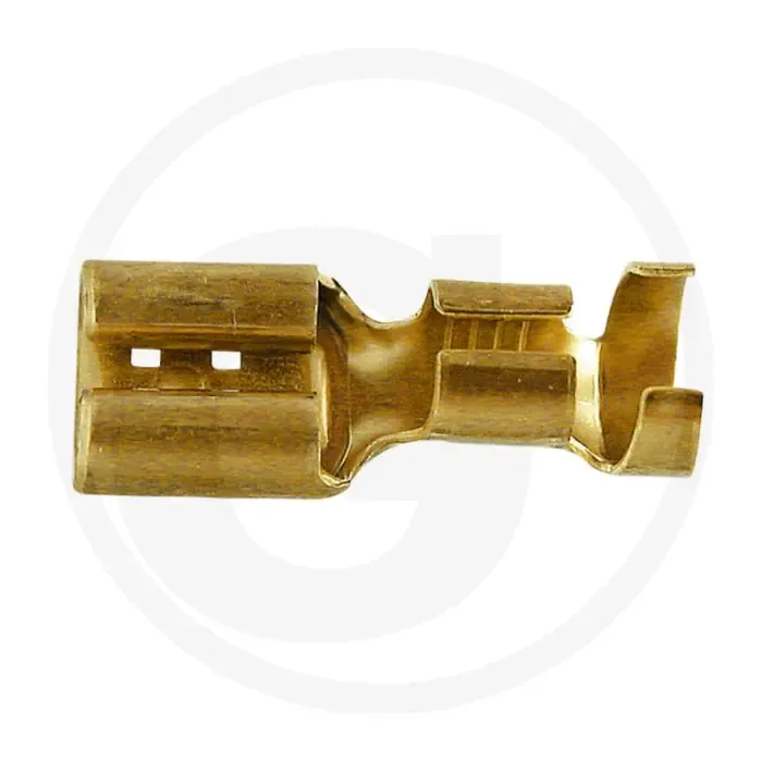 Vlakstekkerhulzen 6,3 mm messing blank voor kabels 2,5-6,0 mm² Beperkt Aanbod