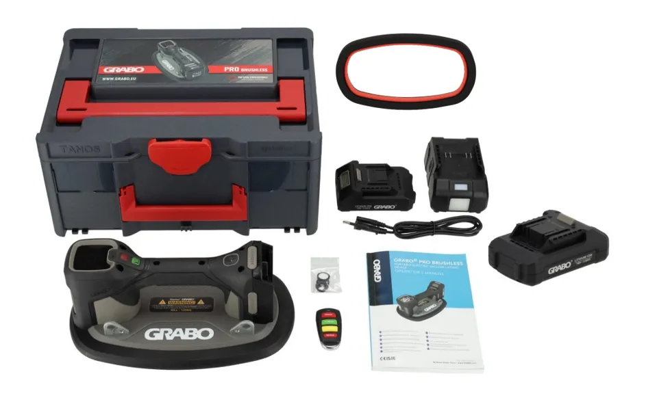 Fabrieksprijs Grabo PRO Brushless complete set in koffer - incl. accu, rubberen foam-afdichtingsring, lader, filte
